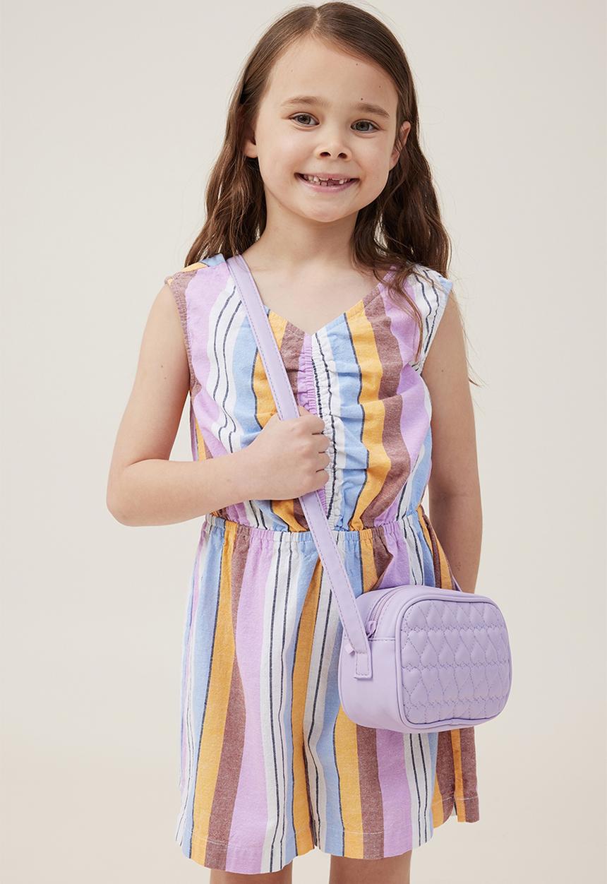 Cotton On - Quinn quilted cross body bag - lilac drop/hearts