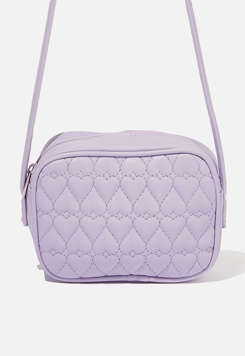 Cotton On - Quinn quilted cross body bag - lilac drop/hearts