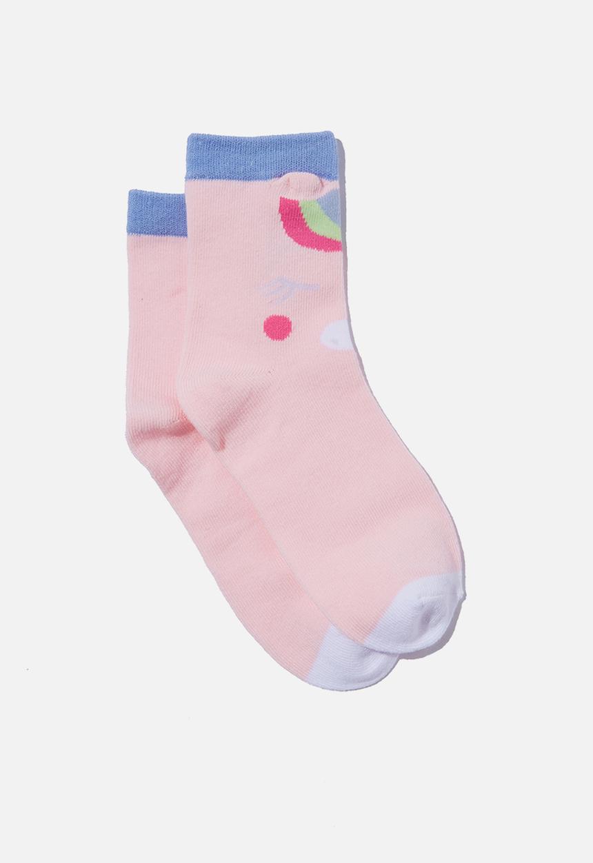 Cotton On - Single pack crew socks - crystal pink/horse face