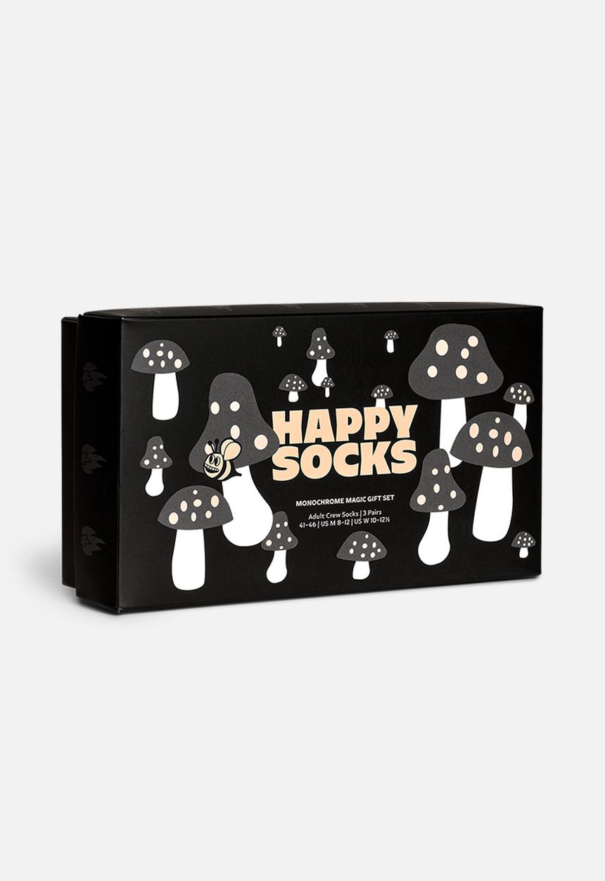 Happy Socks - 3-pack monochrome magic socks gift set - black