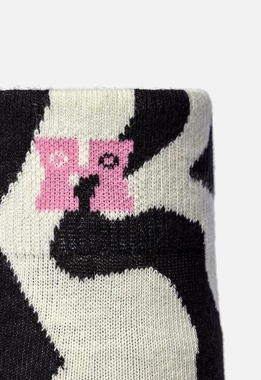 Happy Socks - Distorted check sock - black