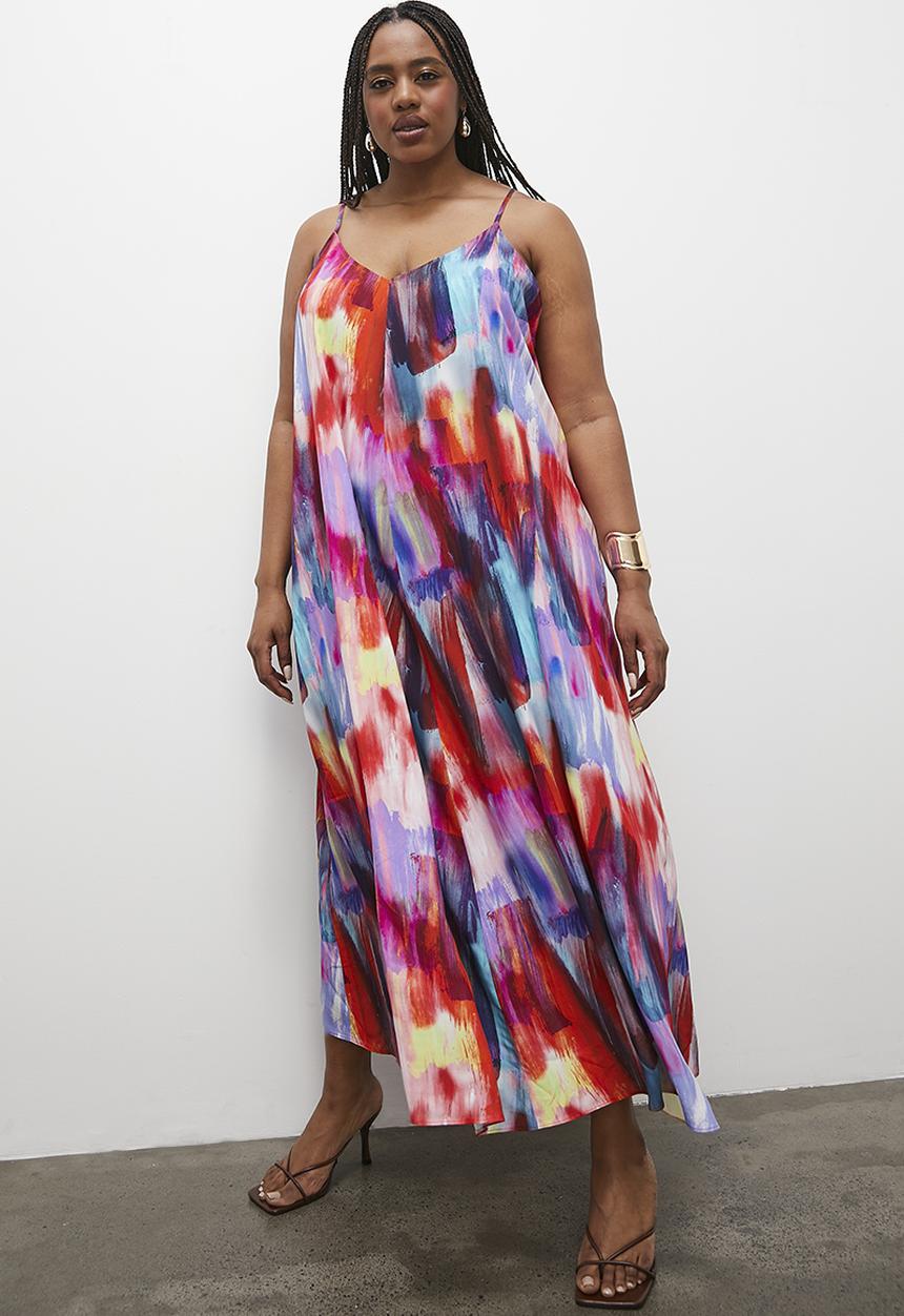 Superbalist - Trapeze dress with back tie - multi 