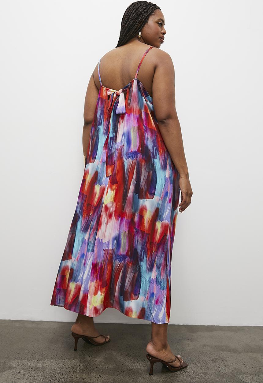 Superbalist - Trapeze dress with back tie - multi 