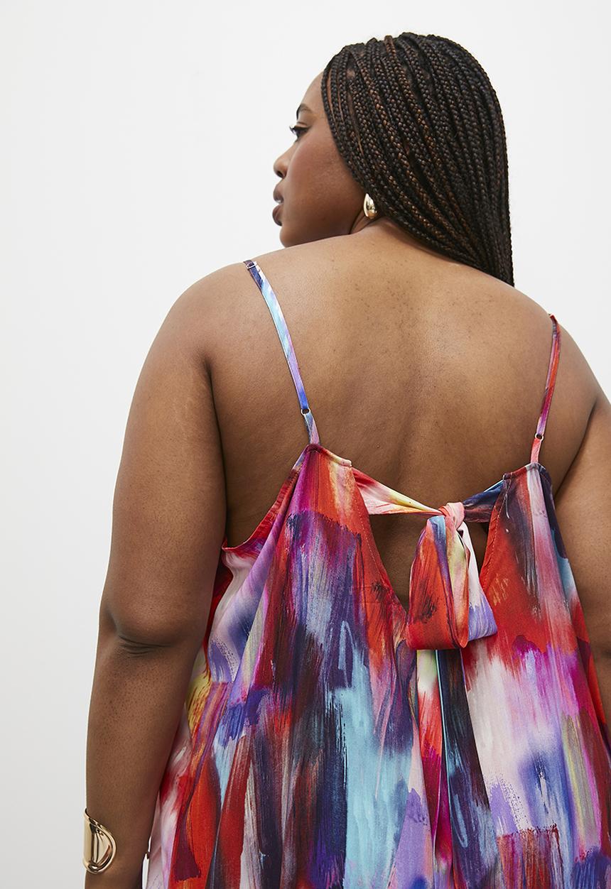 Superbalist - Trapeze dress with back tie - multi 