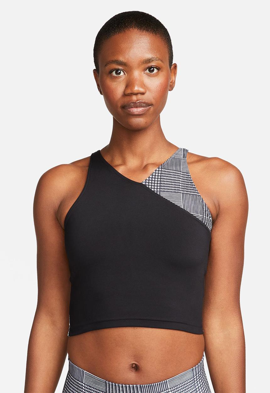 Nike - W ny df crop tank nv+ - black/black/anthracite/white