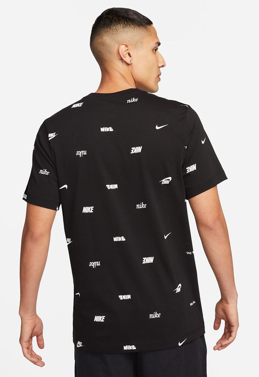 Nike - NSW Club+ AOP t-shirt - black/wht