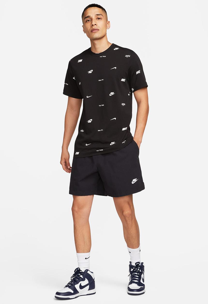 Nike - NSW Club+ AOP t-shirt - black/wht