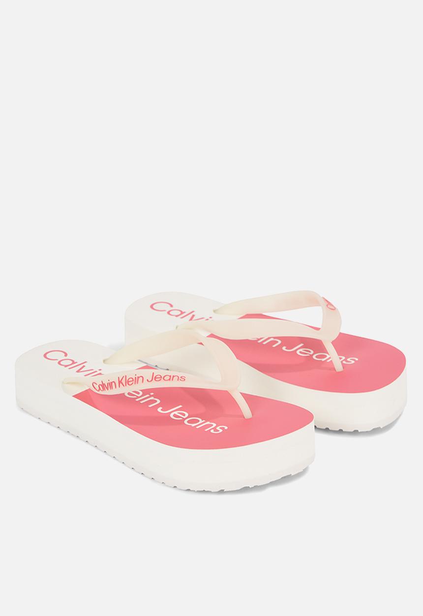 Calvin Klein - Beach sandal flatform - ancient white/raspberry sorbet