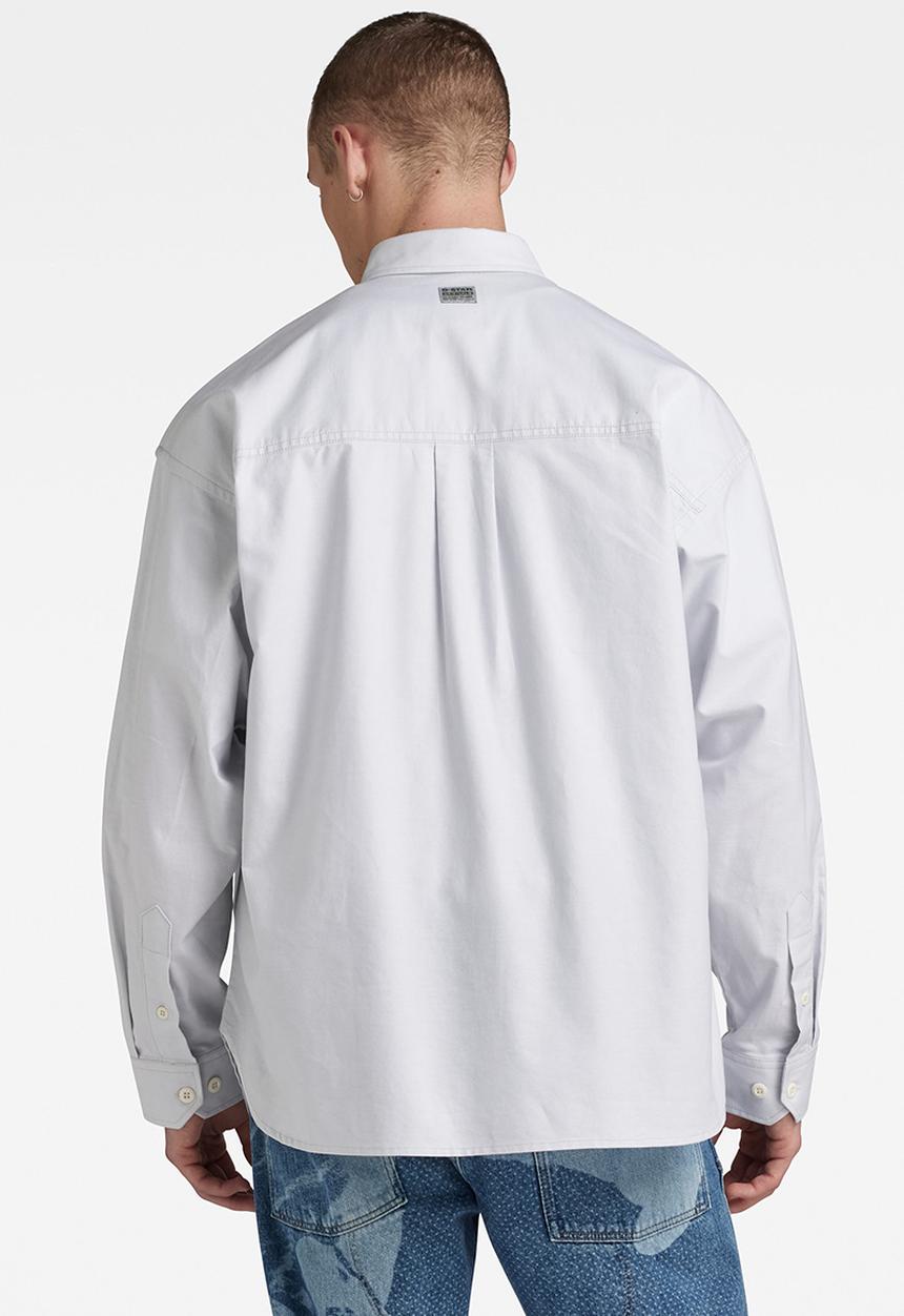 G-STAR - Tp bttn down oversized shirt l\s - oyster blue/white oxford