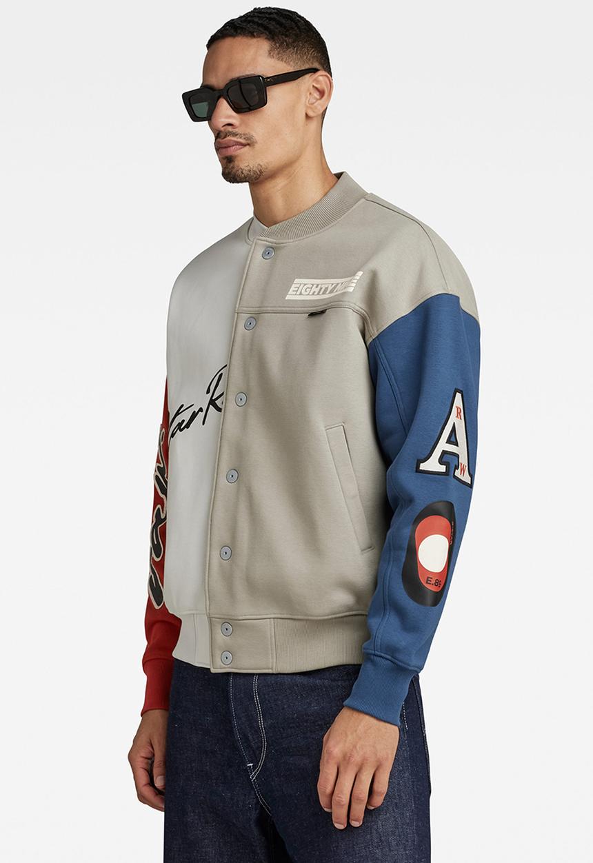 G-STAR - Varsity bomber loose sw dry ashor - elephant skin multicolor block