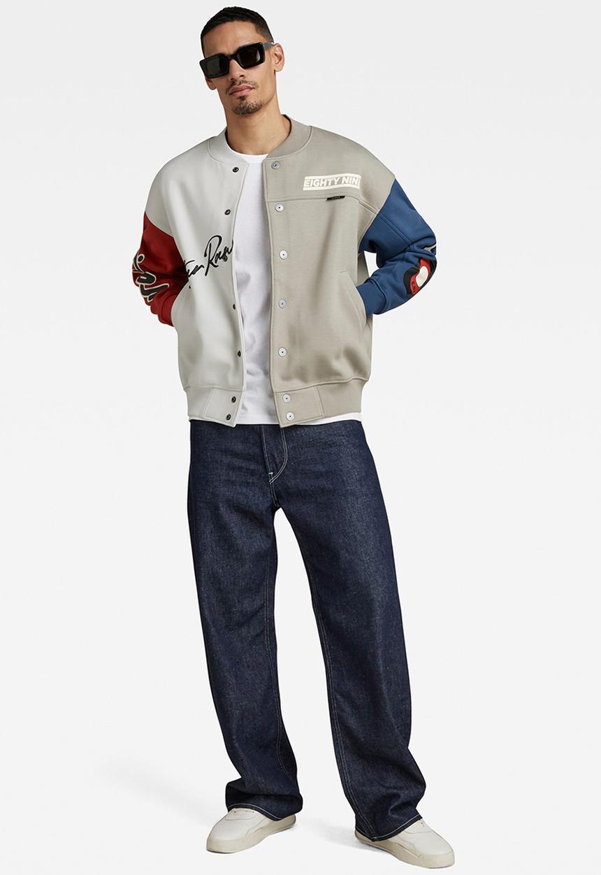 G-STAR - Varsity bomber loose sw dry ashor - elephant skin multicolor block
