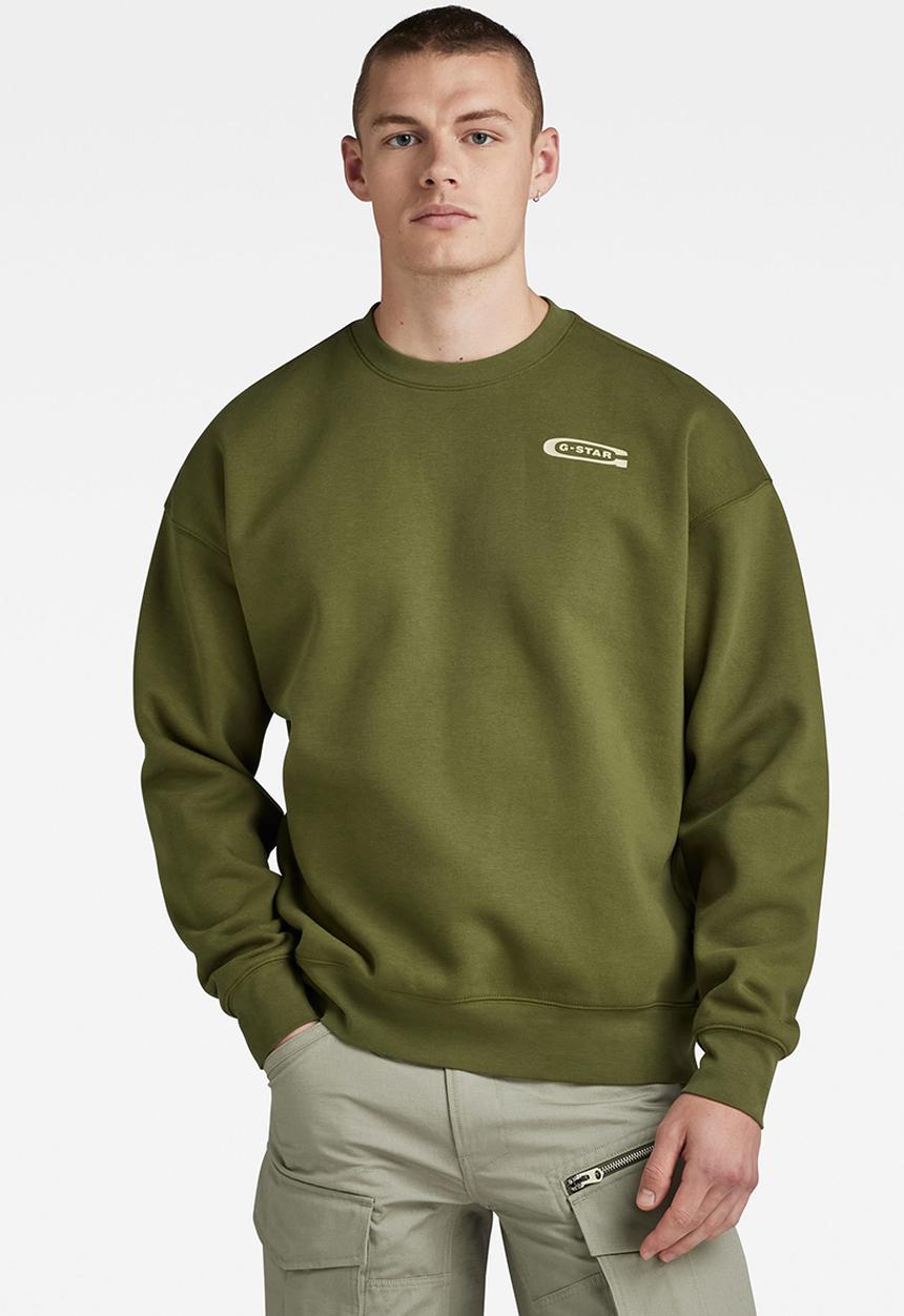 G-STAR - Old skool back gr loose sw dry ashor sweat - dark olive