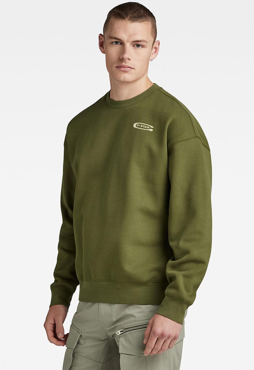 G-STAR - Old skool back gr loose sw dry ashor sweat - dark olive
