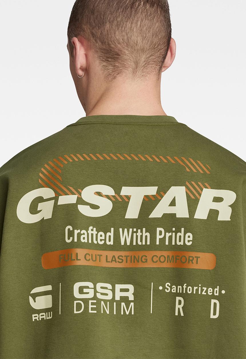 G-STAR - Old skool back gr loose sw dry ashor sweat - dark olive