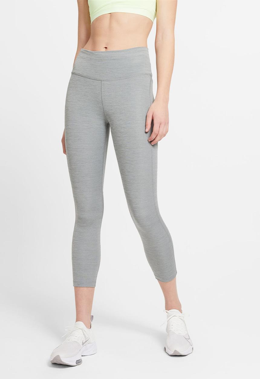 Nike - W nk df fast crop - smoke grey/htr/reflective silv