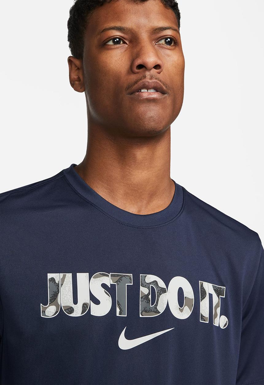 Nike - Dri-FIT camo  training t-shirt - obsidian navy 