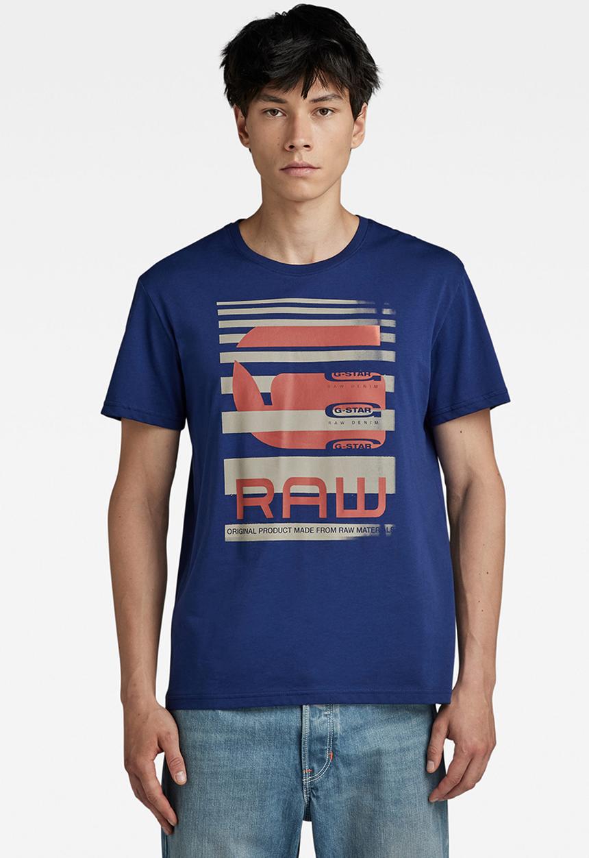 G-STAR - Faded burger logo r t - ballpen blue