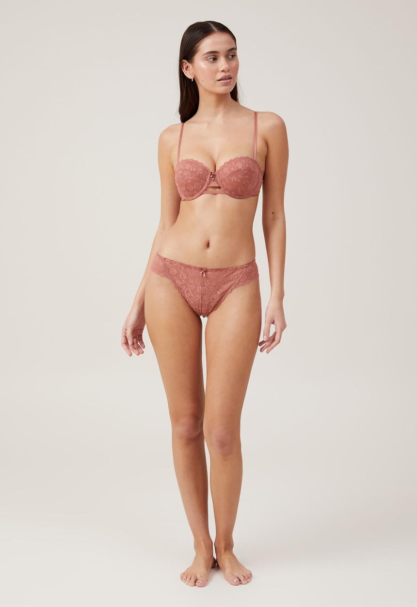 Cotton On - Aurora Lace Contour Bra - Rose Dust