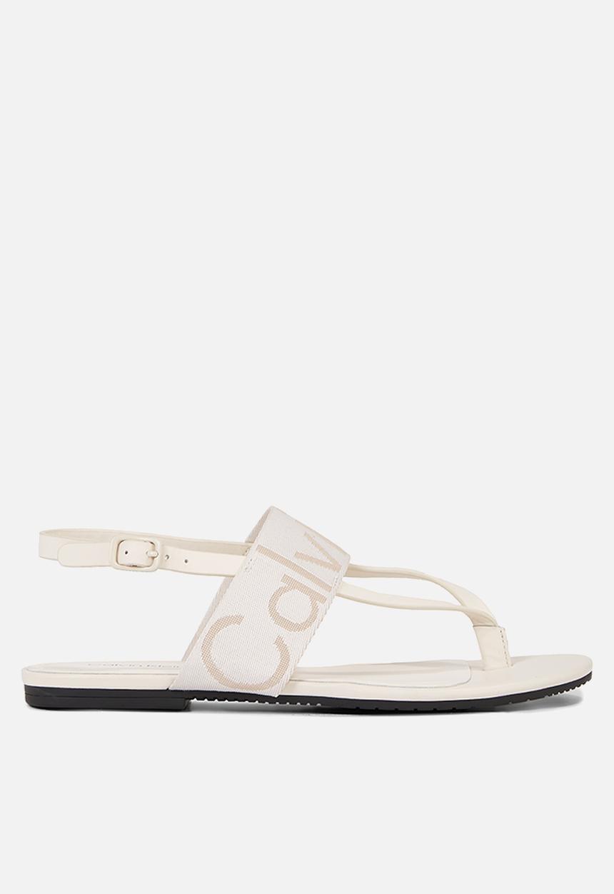 Calvin Klein - Flat sandal toepost webbing - ancient white 