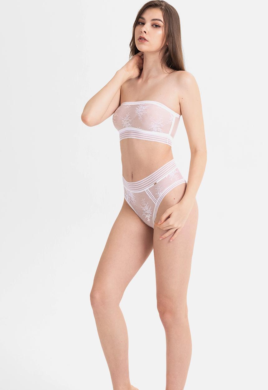 Janet Reger - Statement starlight high waisted brief - opal