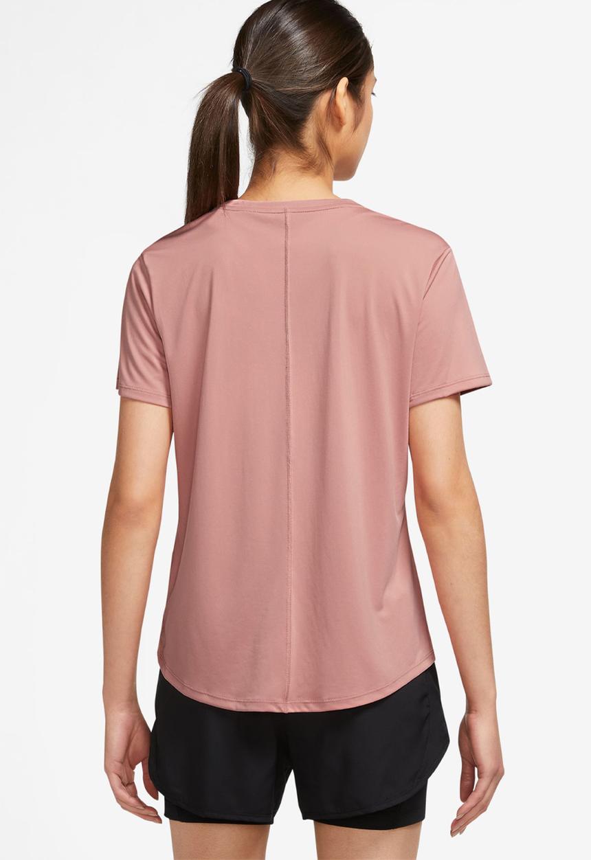 Nike - W nk df swoosh hbr short sleeve top - red stardust/fierce pink