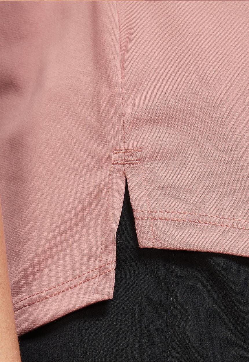 Nike - W nk df swoosh hbr short sleeve top - red stardust/fierce pink