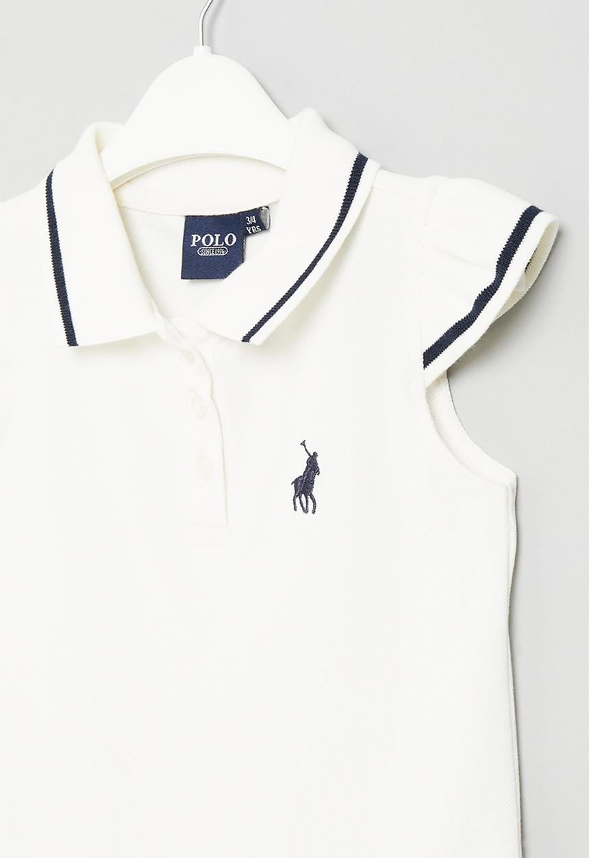 POLO - Girls frill sleeved - off white