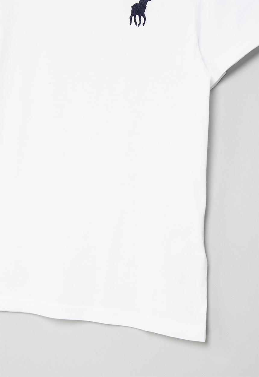 POLO - Boys numerical v-neck - white
