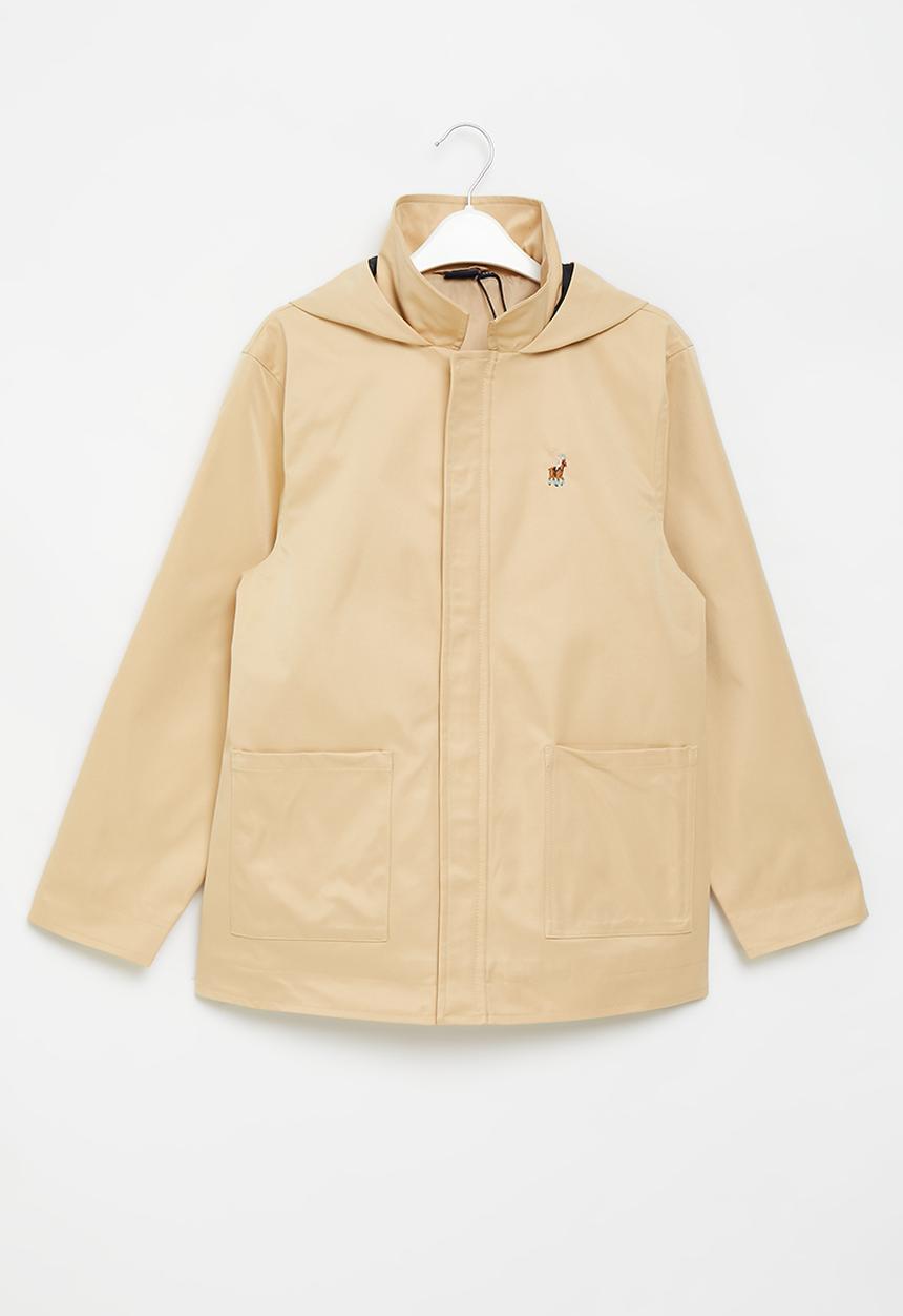 POLO - Girls hooded peacoat - stone
