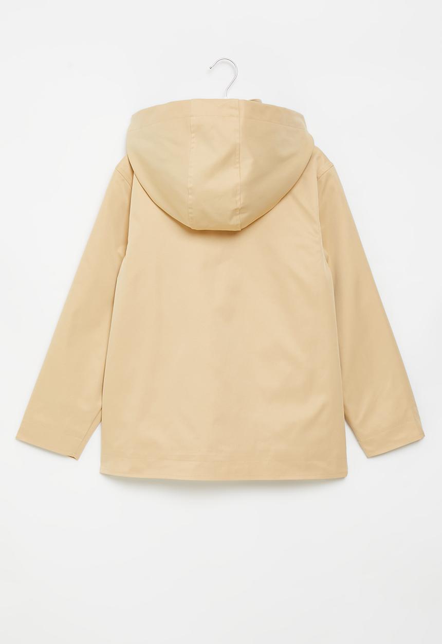 POLO - Girls hooded peacoat - stone