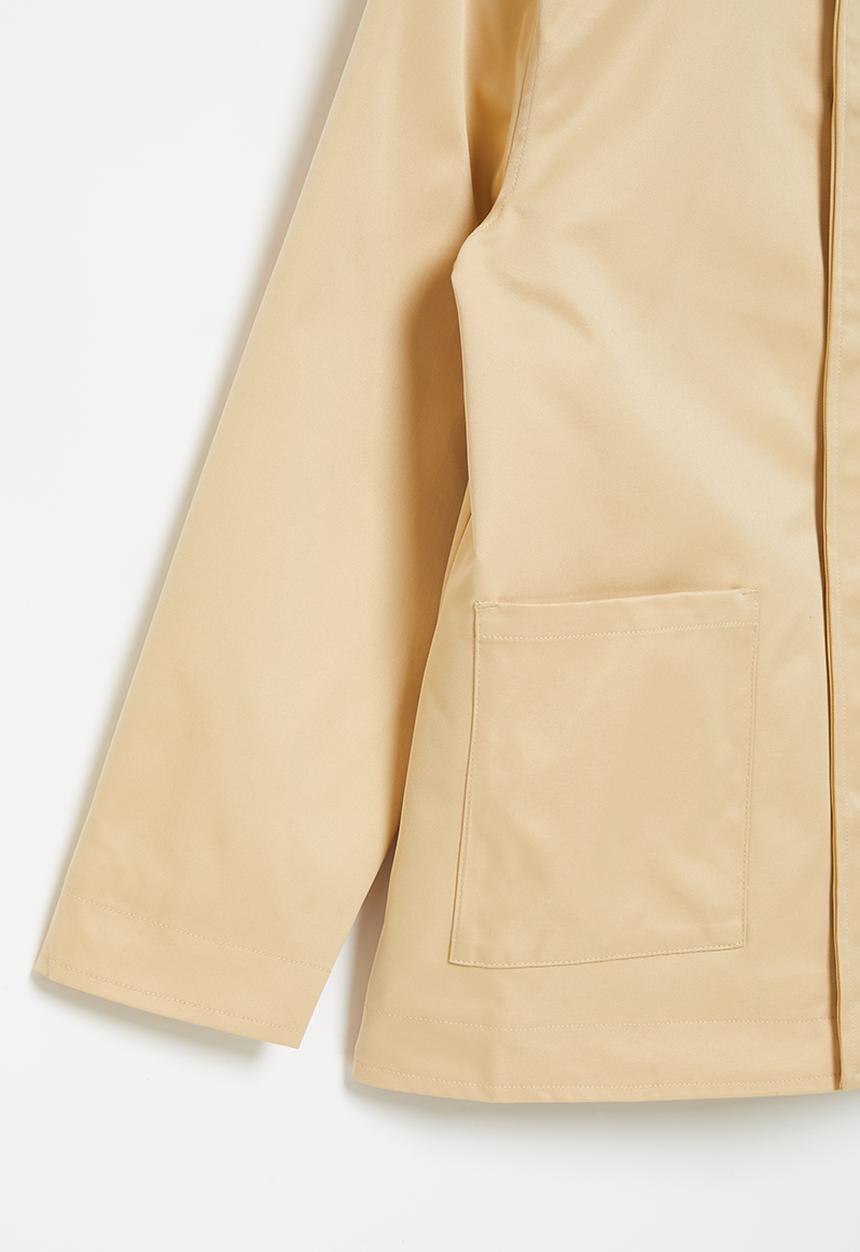 POLO - Girls hooded peacoat - stone