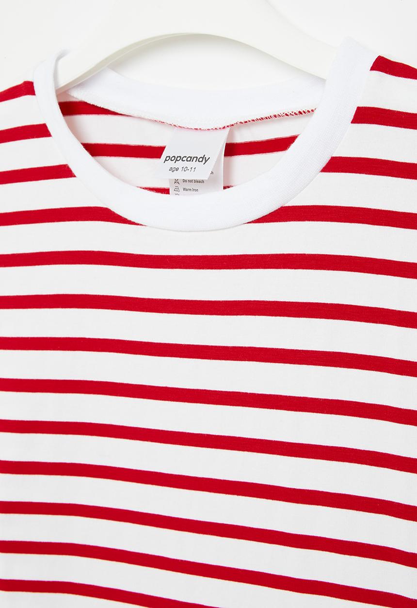 Pop Candy - Stripe tee - red & white