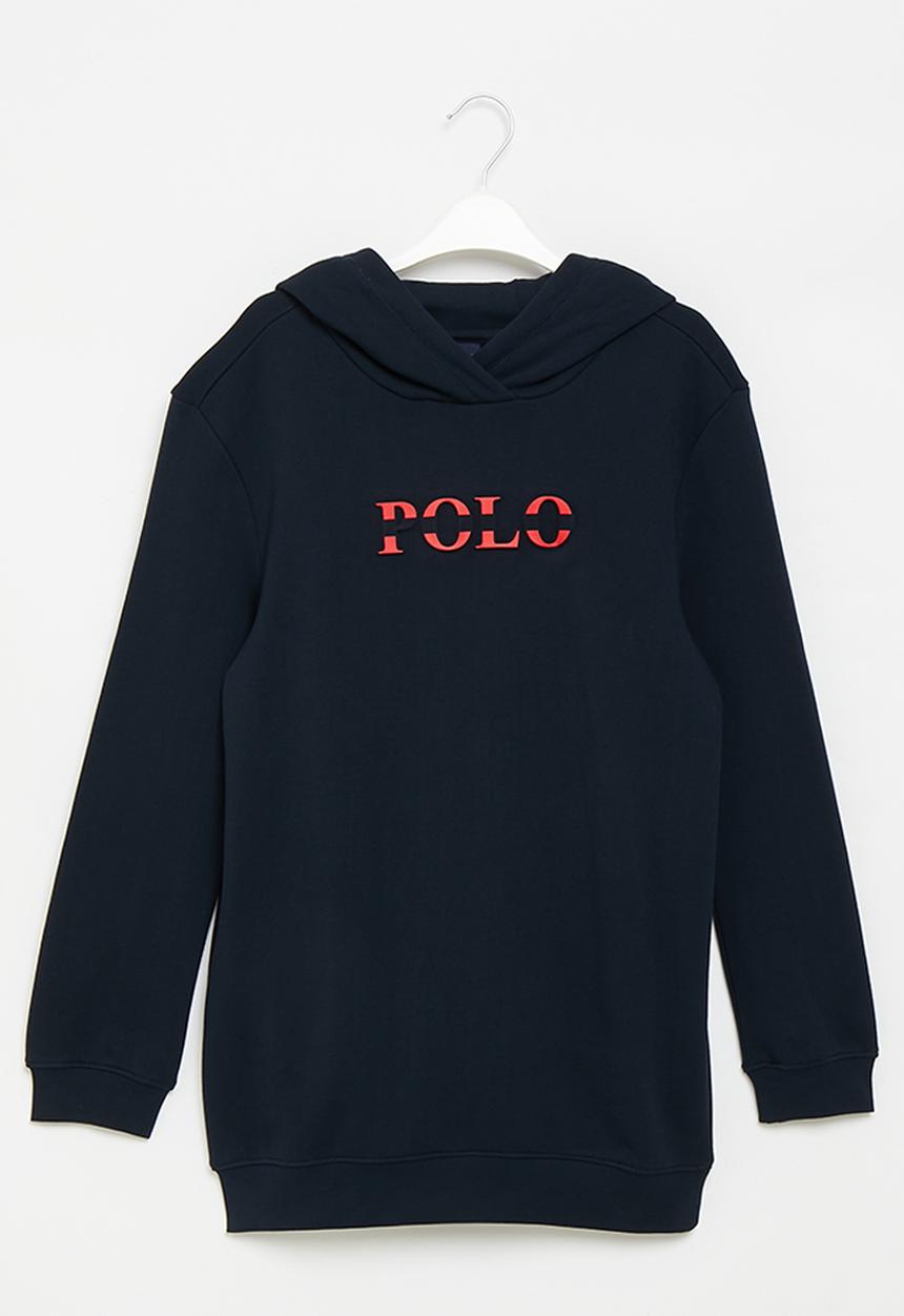 POLO - Girls embossed hoodie - navy