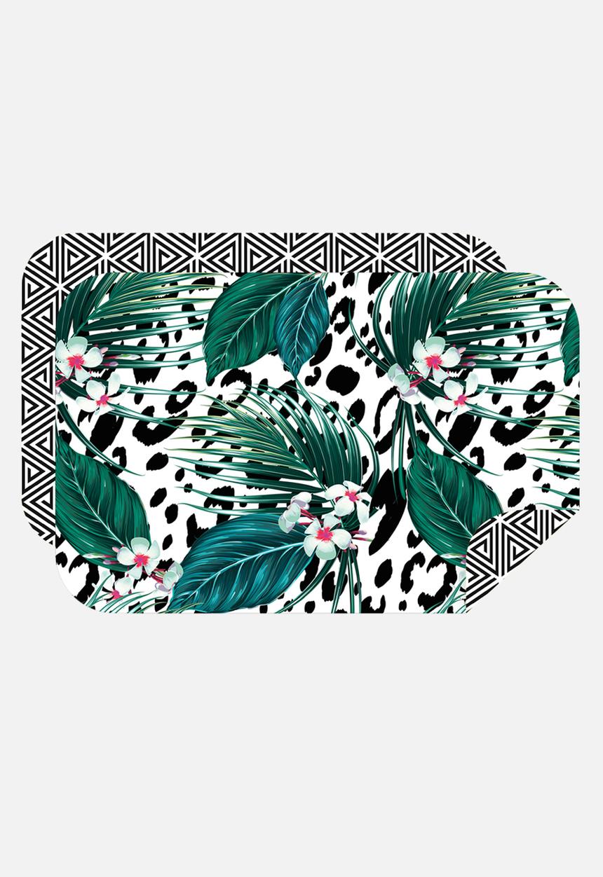 Bobums - Microfibre XL gym towel - Green leaves leapord