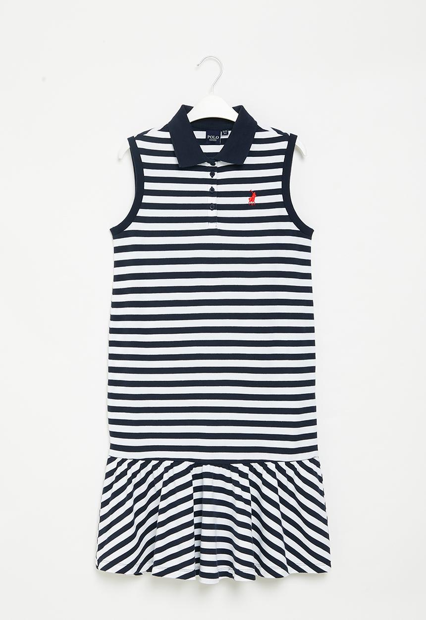 POLO - Girls striped sl golfer - navy