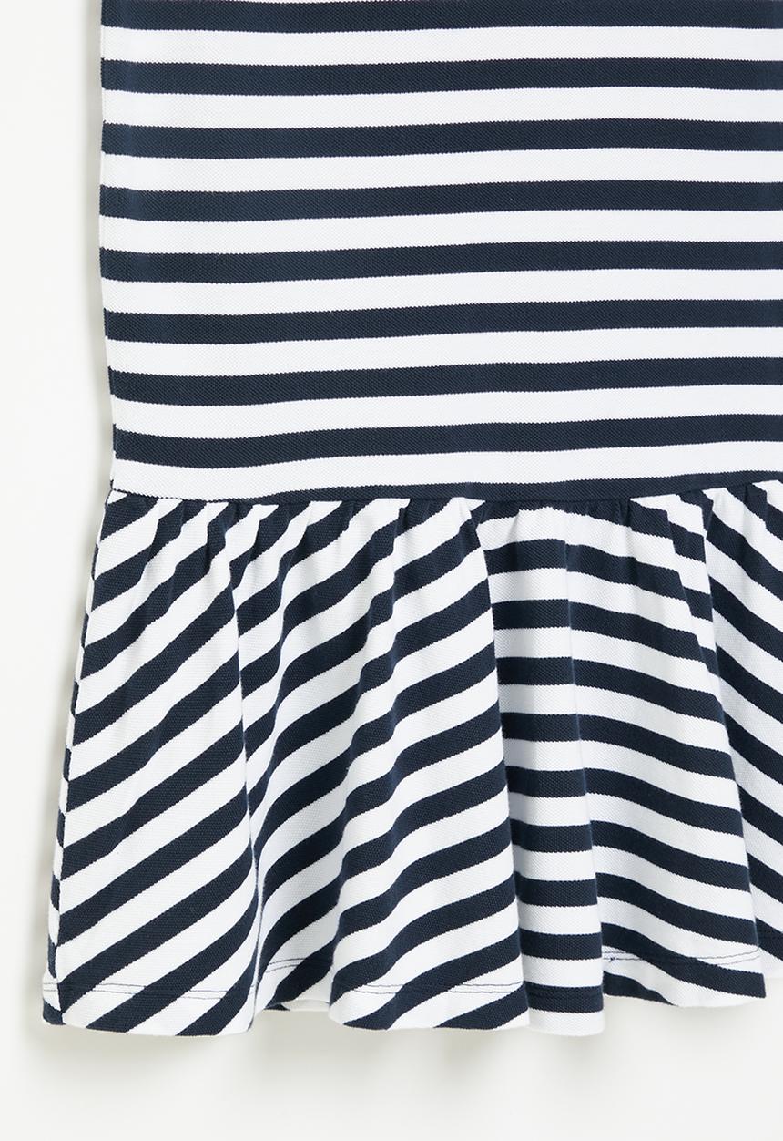 POLO - Girls striped sl golfer - navy