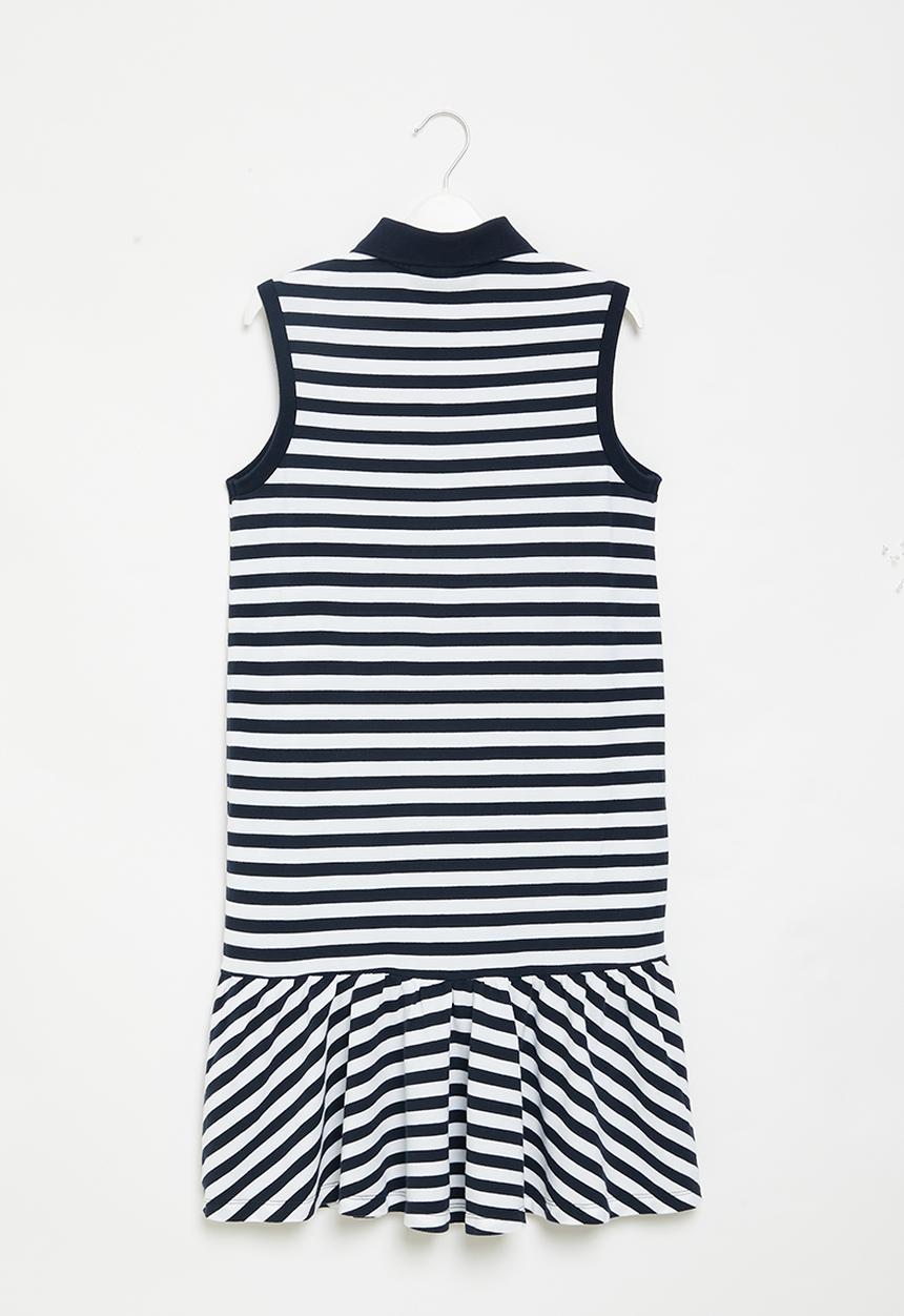 POLO - Girls striped sl golfer - navy