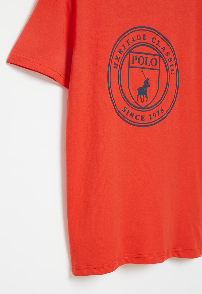 POLO - Boys crest printed tee - red