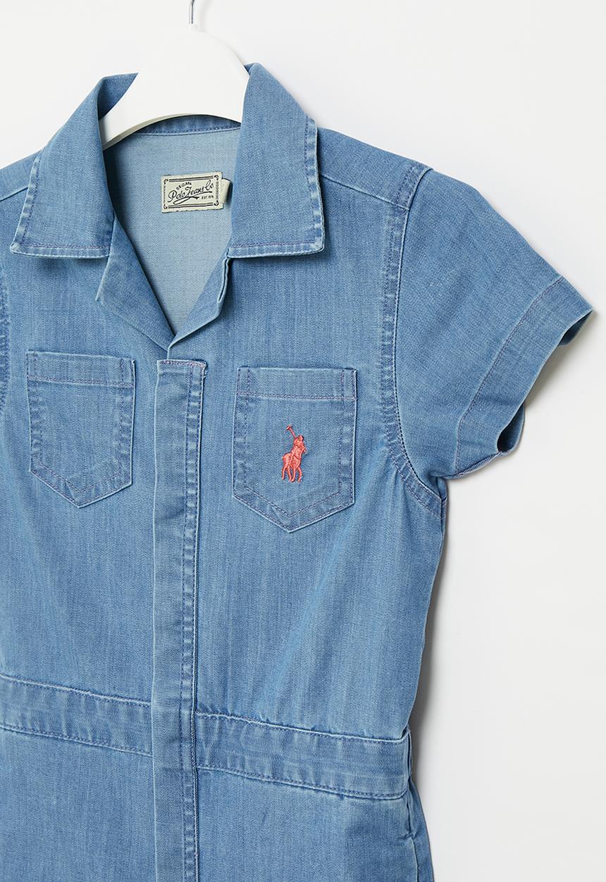 POLO - Girls chambray jumpsuit - medium wash