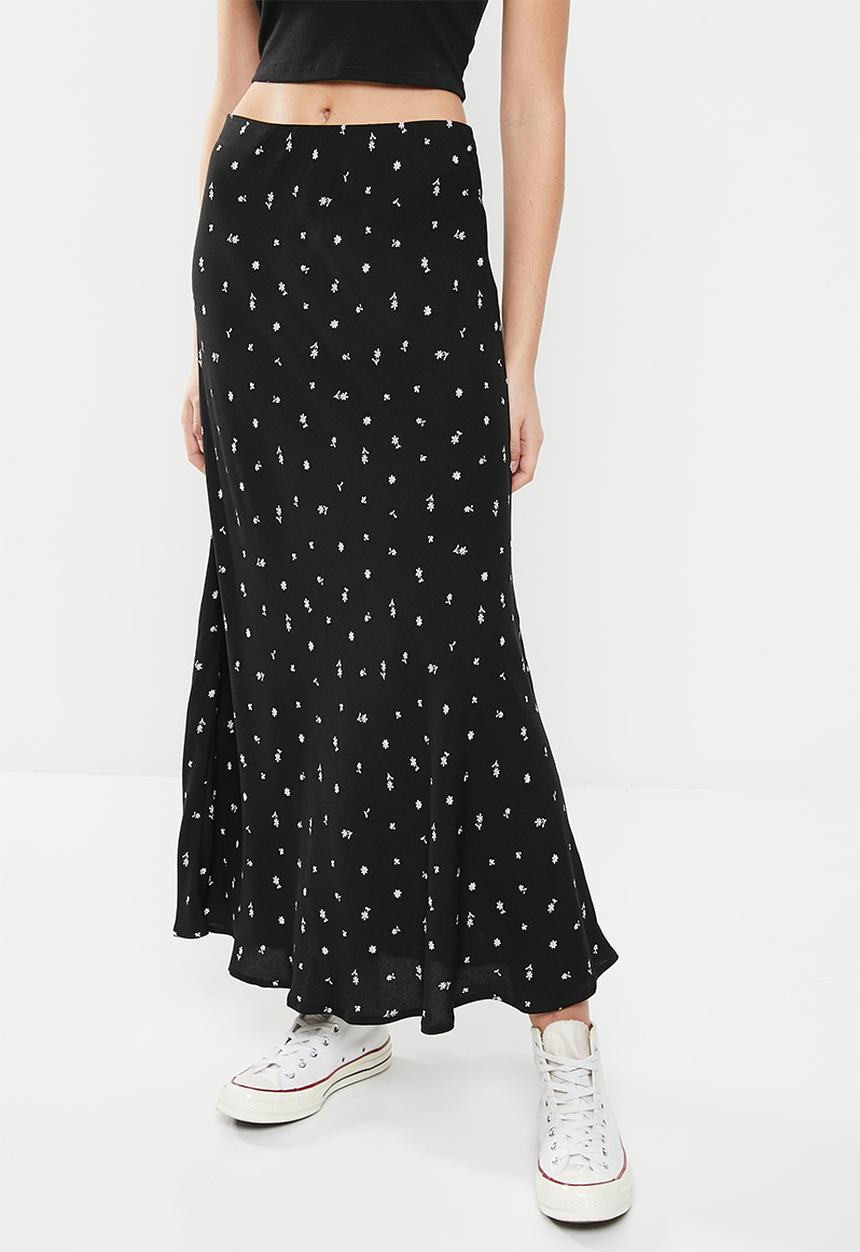 Cotton On - Bloom Maxi Slip Skirt-Suzi - Ditsy Black