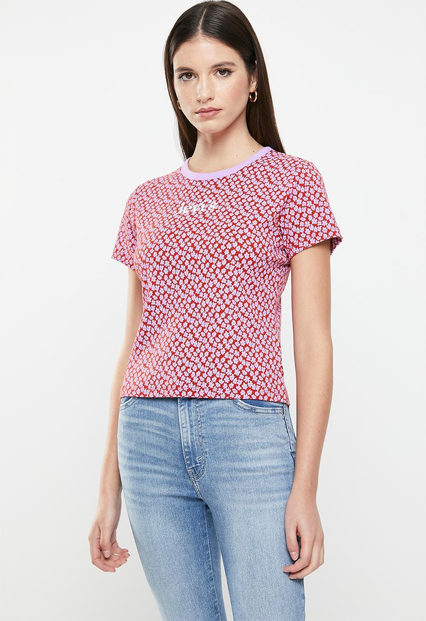 Levi’s® - Graphic rickie tee split crafty flower aria - red & purple