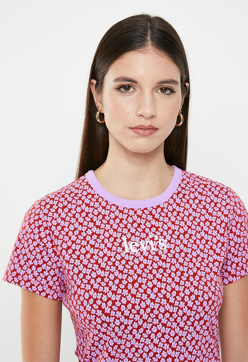 Levi’s® - Graphic rickie tee split crafty flower aria - red & purple