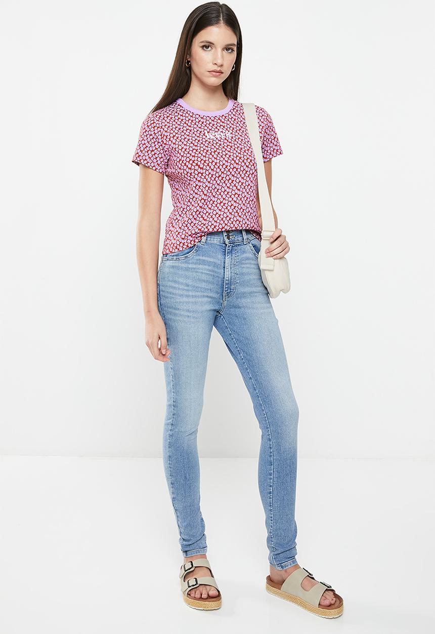 Levi’s® - Graphic rickie tee split crafty flower aria - red & purple