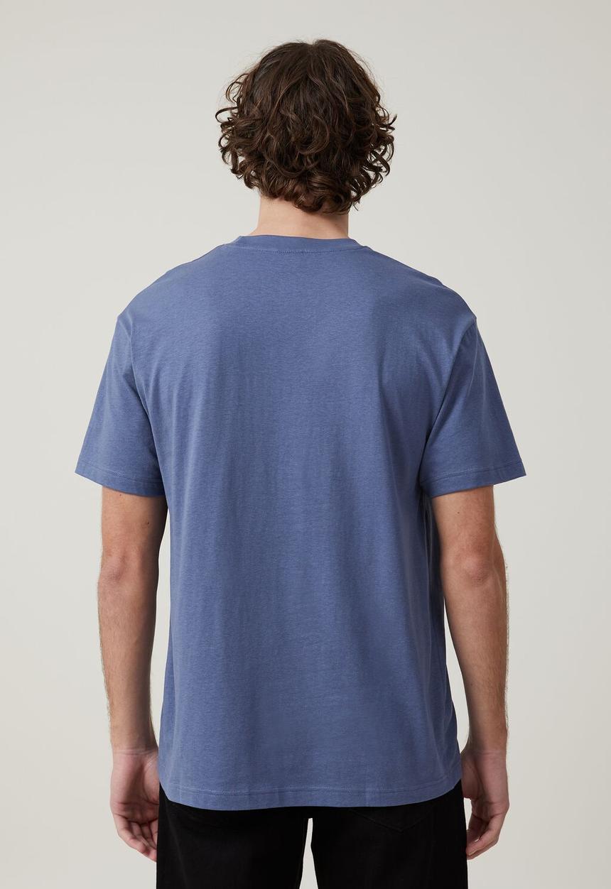 Cotton On - Loose fit art t-shirt - blue slate / counter control
