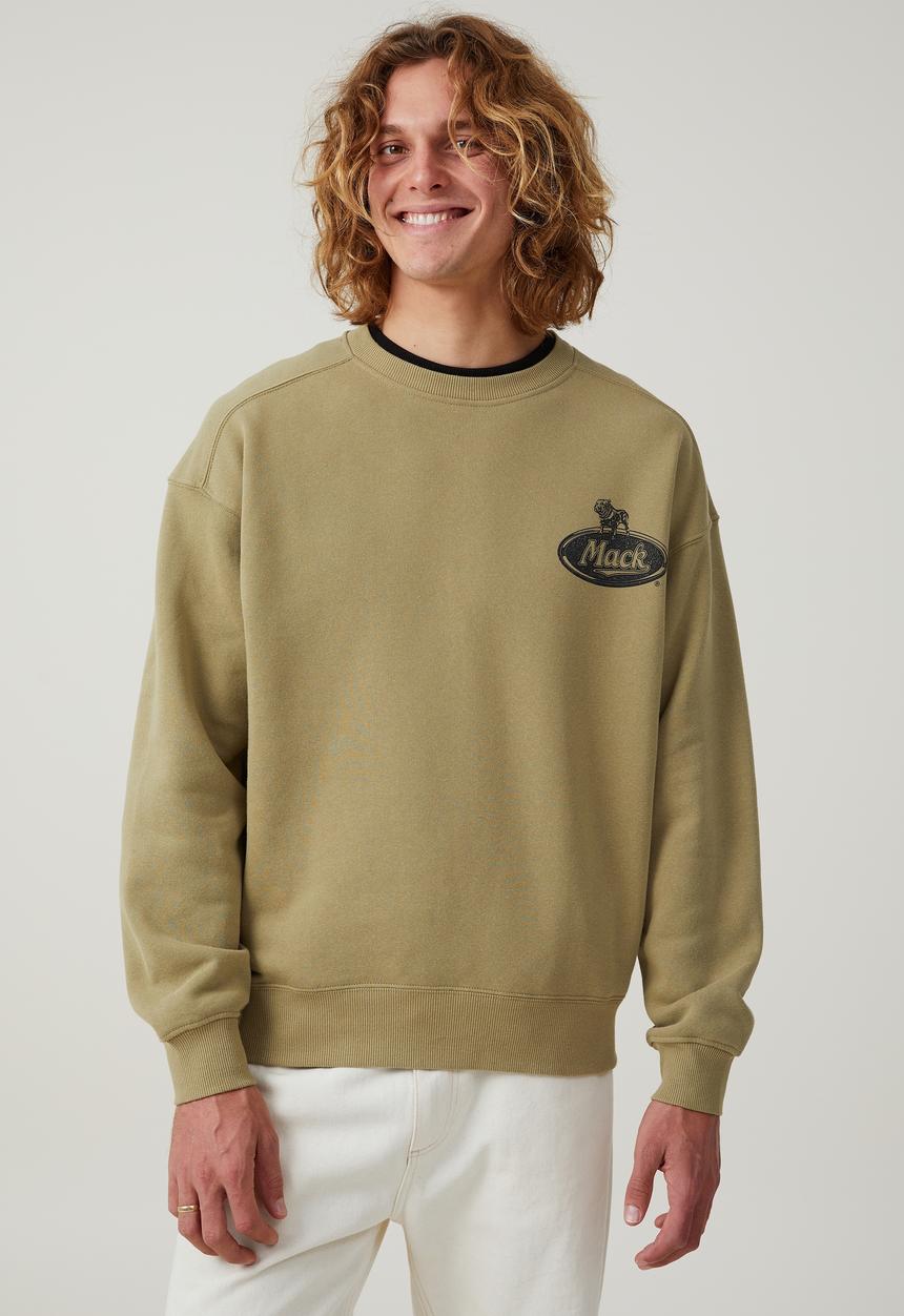Cotton On - Mack trucks oversized sweater - lcn mac blair green/monochrome