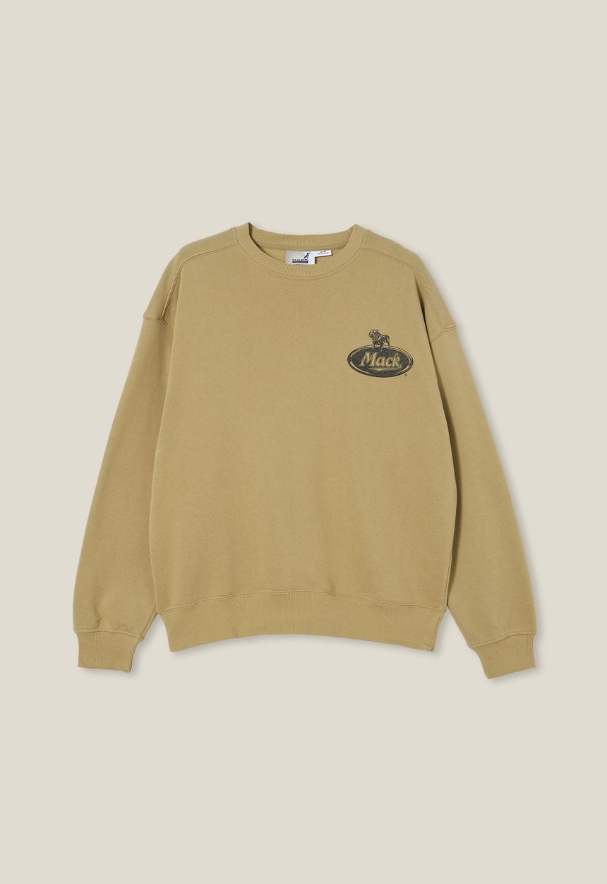 Cotton On - Mack trucks oversized sweater - lcn mac blair green/monochrome