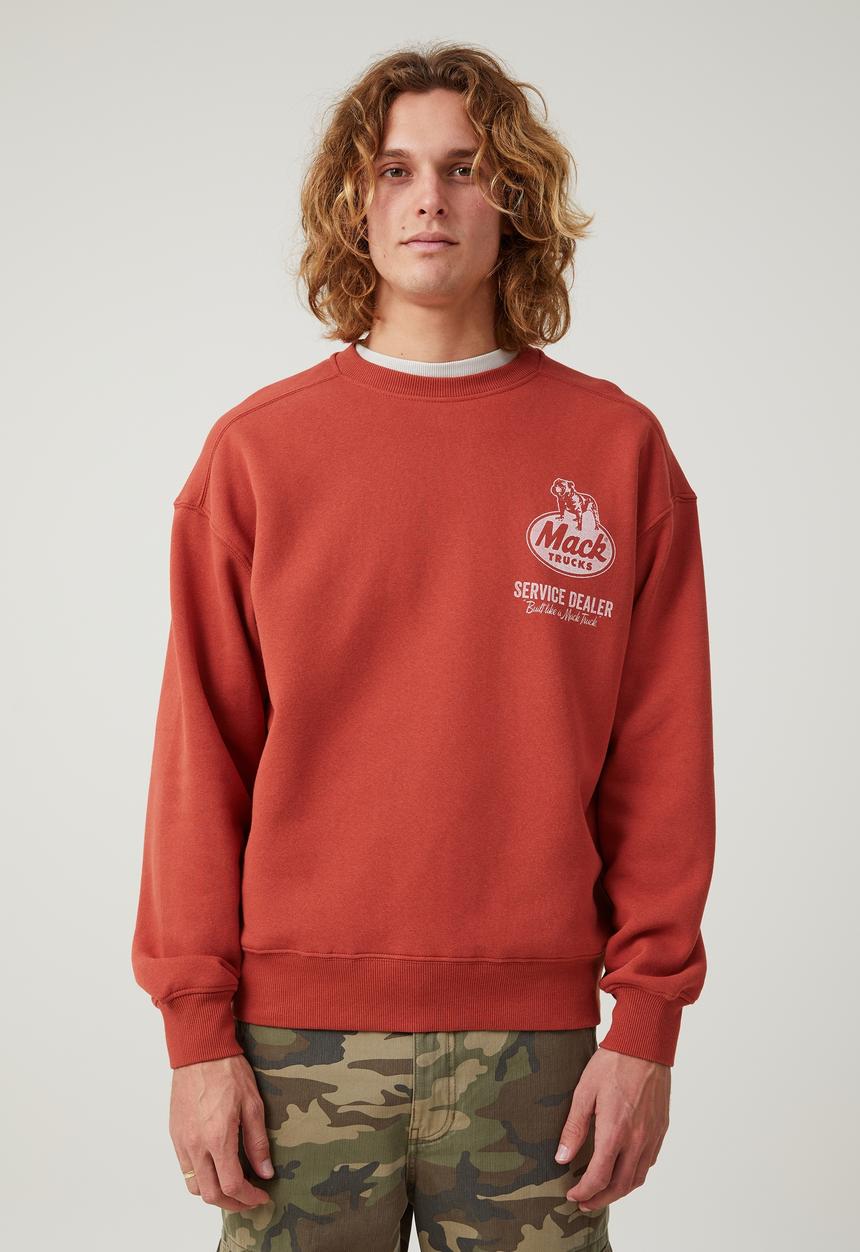 Cotton On - Mack trucks oversized sweater - lcn mac bruschetta red