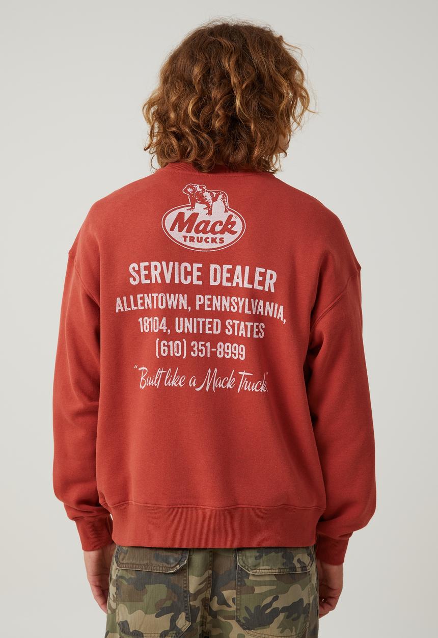 Cotton On - Mack trucks oversized sweater - lcn mac bruschetta red