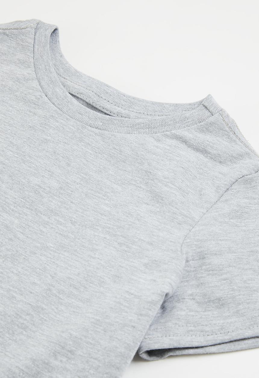 Pop Candy - Younger boys 2 pack basic tee - grey & navy