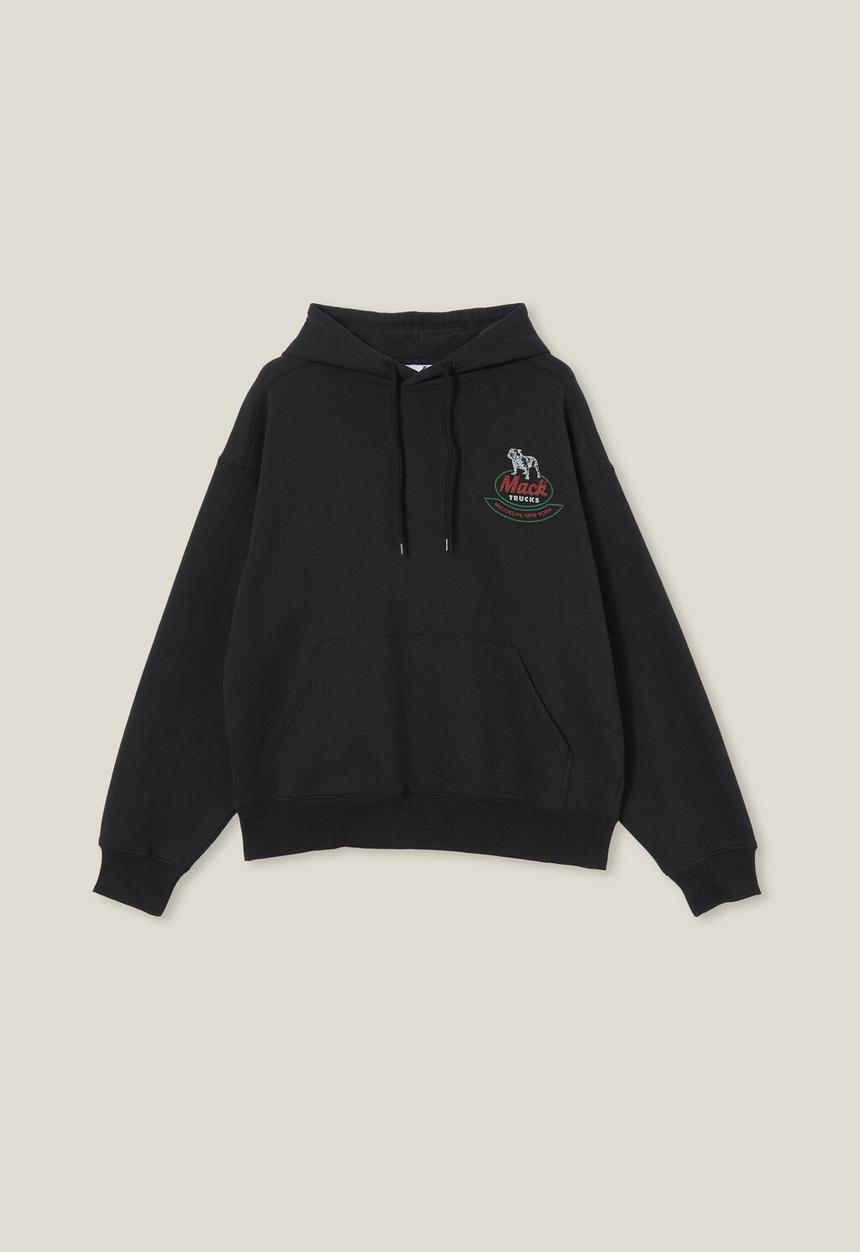 Cotton On - Mack trucks oversized hoodie - lcn mac black / built like a mac truck